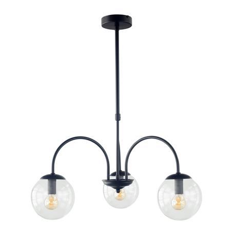 Lámpara de Techo Negra Cristal Transparente | Serie ELOISE