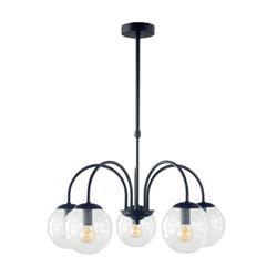 Lámpara de Techo Negra Tulipas Transparentes | Serie ELOISE