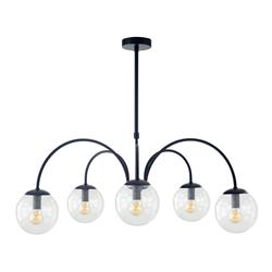 Lámpara de Techo Negra Vidrios Transparentes | Serie ELOISE