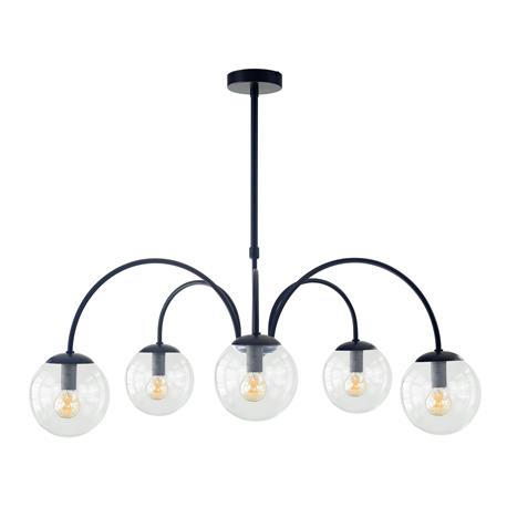 Lámpara de Techo Negra Vidrios Transparentes | Serie ELOISE