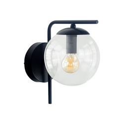 Aplique de Pared Negro Cristal Transparente | Serie PATRICIA