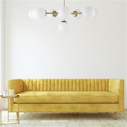 Lámpara de Techo Oro y Cristal Blanco | Serie PATRICIA