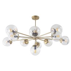 Lámpara de Techo Oro y Cristal Transparente | Serie PATRICIA