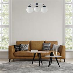 Lámpara de Techo Negra Cristales Blancos | Serie PATRICIA