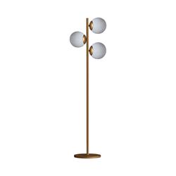 Lámpara Pie de Salón OFELIA Metal Oro Cristal Blanco 3 Luces
