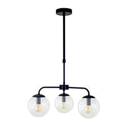 Lámpara de Techo Negra Cristal Transparente | Serie PATRICIA