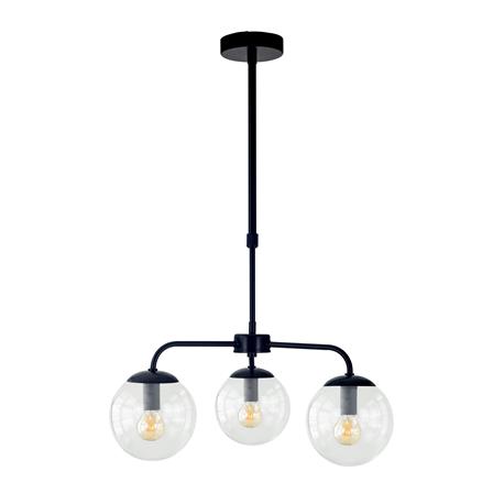 Lámpara de Techo Negra Cristal Transparente | Serie PATRICIA