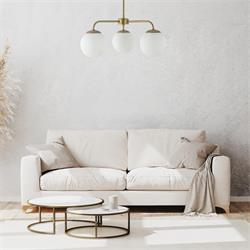 Lámpara de Techo Oro y Cristales Blancos | Serie SILVIA