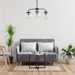 Lámpara de Techo Negra y Cristales Bicos | Serie PATRICIA