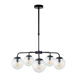 Lámpara de Techo Negra y Cristales Bicos | Serie PATRICIA