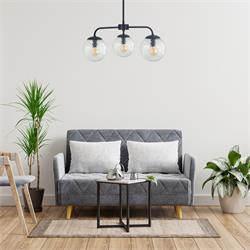 Lámpara de Techo Negra y Cristales Bicos | Serie SILVIA