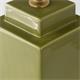 Lámpara de Mesa ALBA Cerámica Verde Metal Oro Con Pantalla