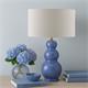 Lámpara de Mesa ISABELLA Cerámica Azul Pantalla Blanca