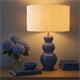 Lámpara de Mesa ISABELLA Cerámica Azul Pantalla Blanca