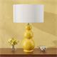 Lámpara de Mesa ISABELLA Cerámica Mostaza Pantalla Blanca
