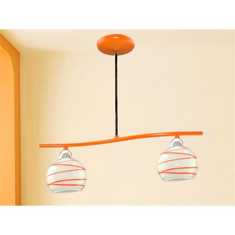 LAMPARAS INFANTIL 2 LUCES C/T NARANJA RAYAS