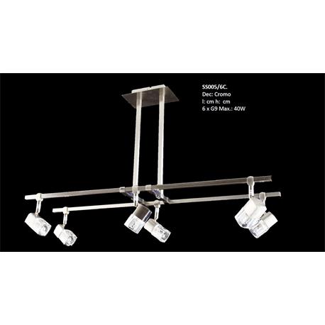 LAMPARA CROMO SS005- 6XG9 SUSP FIJA
