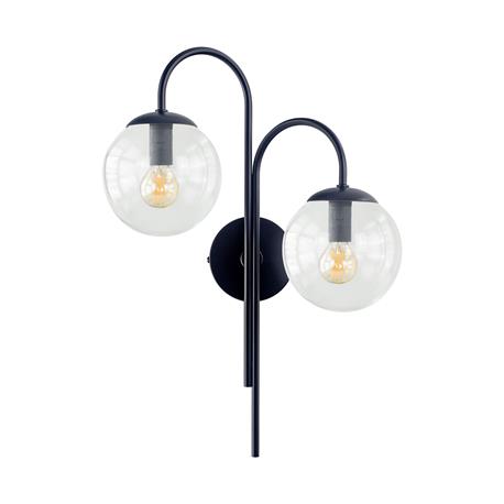 Aplique Doble Negro y Cristal Transparente | Serie CINTIA