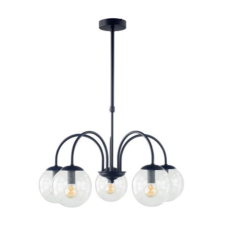 Lámpara de Techo Negra Tulipas Transparentes | Serie ELOISE