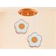 PLAFON INFANTIL NARANJA 2 LUCES C/PANTALLA FLOR