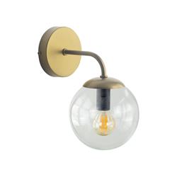 Aplique de Pared Oro y Cristal Transparente | Serie SILVIA