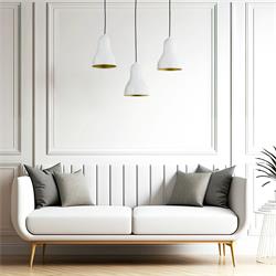 Lámpara Colgante de Metal Blanco y Oro | Serie DAKOTA