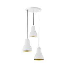Lámpara Colgante de Metal Blanco y Oro | Serie DAKOTA