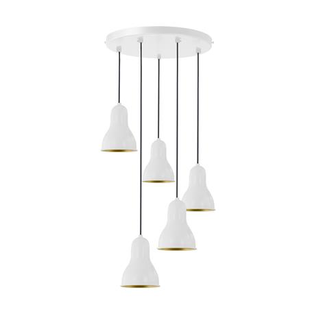 Lámpara Colgante de Metal Blanco y Oro | Serie DAKOTA