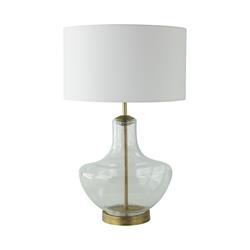 Lámpara de Mesa AIXA Cristal Transparente Oro C/P Blanca