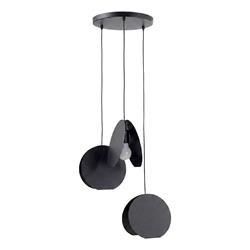 Lámpara de Techo de Metal Negro y Tres Luces | Serie GRETA