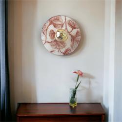 Aplique de Pared Blanco con Flores Cobrizas | Serie CLARISE