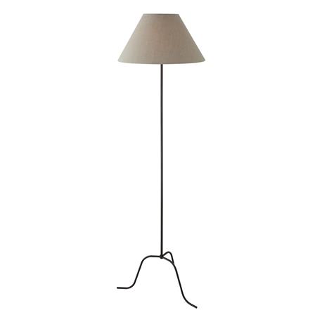 Pie de Salón de Metal Negro y Pantalla Beige | Serie ARMIDA