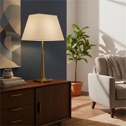 Lámpara de Mesa Oro con Pantalla Rectangular | Serie RAIZA