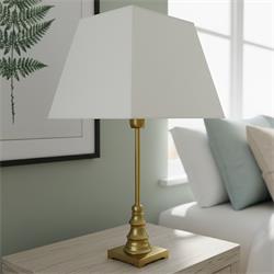Lámpara de Mesa Dorada con Pantalla Rectangular | Serie MAI