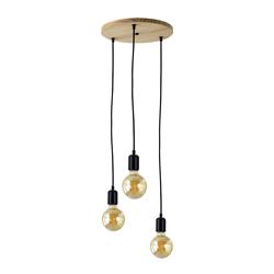 Lámpara de Techo de Madera y Metal, 3 Luces | Serie CAMINO