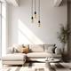 Lámpara de Techo de Madera y Metal, 3 Luces | Serie CAMINO