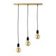Lámpara de Techo de Madera y Metal, 3 Luces | Serie CAMINO