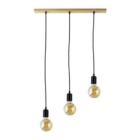 Lámpara de Techo de Madera y Metal, 3 Luces | Serie CAMINO