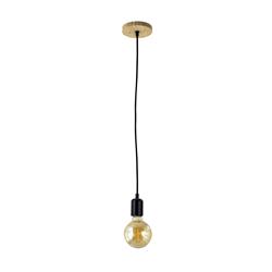 Lámpara de Techo de Madera y Metal Negro | Serie CAMINO