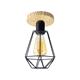 Plafón de Techo de Madera y Metal Negro | Serie HANAE