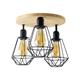 Plafón de Madera y Metal Negro con 3 Luces | Serie HANAE
