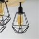 Plafón de Madera y Metal Negro con 3 Luces | Serie HANAE