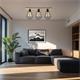 Plafón de Madera y Metal Negro con 3 Luces | Serie HANAE