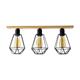 Plafón de Madera y Metal Negro con 3 Luces | Serie HANAE