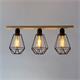 Plafón de Madera y Metal Negro con 3 Luces | Serie HANAE