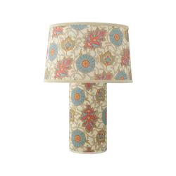 Lámpara de Mesa de Tejido Floral Beige | Serie ROSARIO