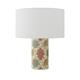 Lámpara de Mesa de Tejido Floral y Blanco | Serie ROSARIO