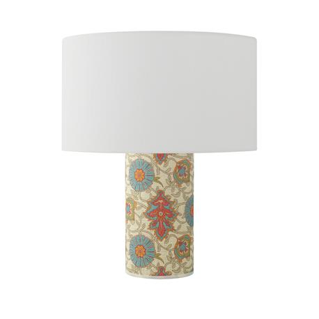 Lámpara de Mesa de Tejido Floral y Blanco | Serie ROSARIO