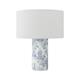 Lámpara de Mesa Tejido Toile De Jouy y Blanco | Serie SHEILA