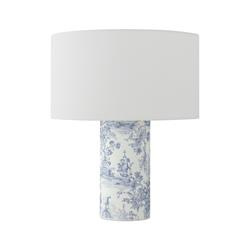 Lámpara de Mesa Tejido Toile De Jouy y Blanco | Serie SHEILA